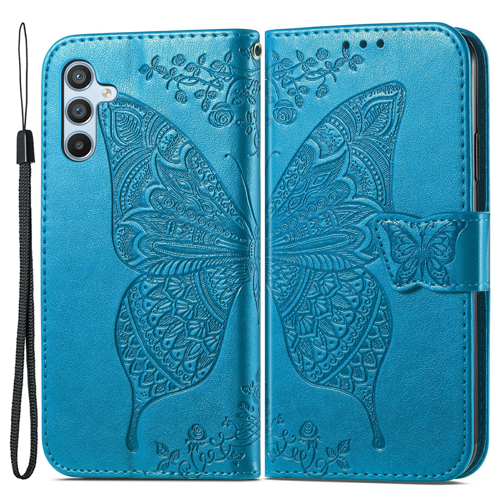 For Samsung Galaxy A54 5G PU Leather Imprinted Butterfly Pattern Phone Case Stand Wallet Folio Flip Cover with Strap For Samsung Galaxy A54 5G PU Leather Imprinted Butterfly Pattern Phone Case Stand Wallet Folio Flip Cover with Strap